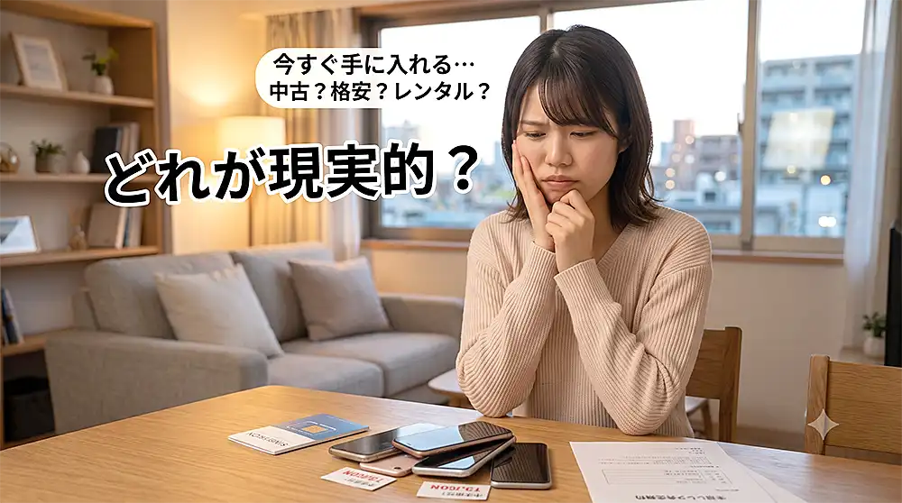 現実的な解決策のどれを選ぶか悩む女性