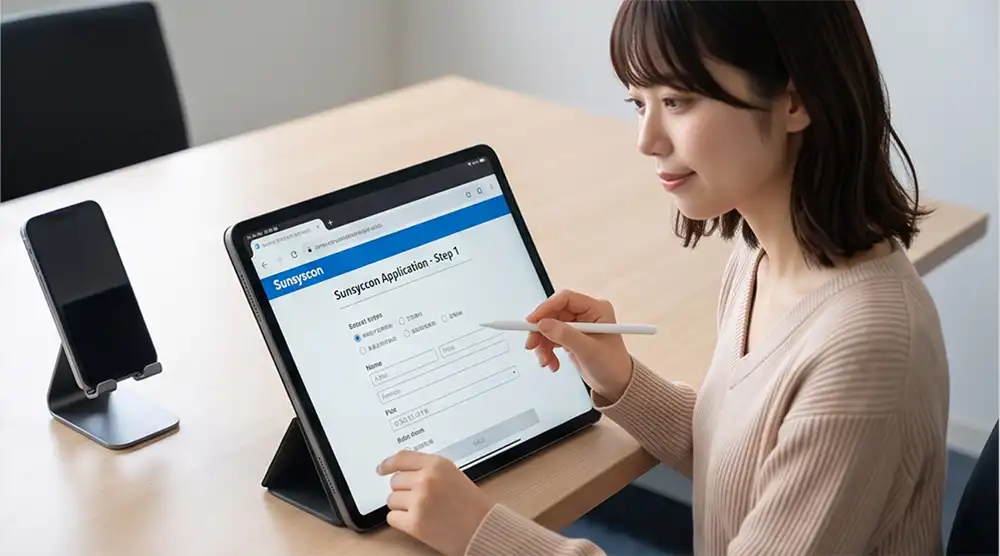 WEBフォームから必要事項を入力